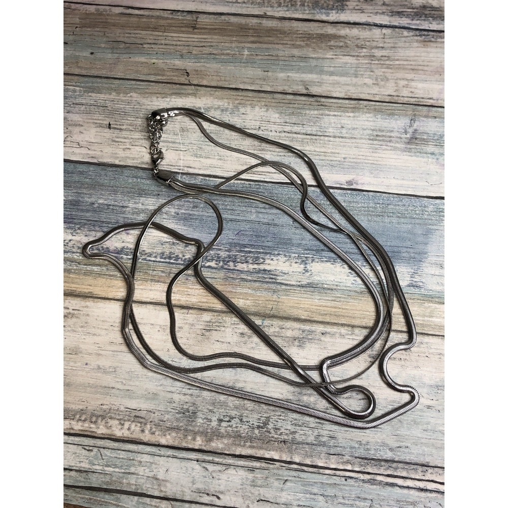 Snake chain double chain Necklace 36" Long‎ Lobster Clasp NWOT